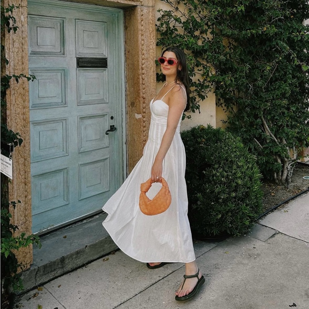 Zara dress maxi corset style bohemian wedding white summer vacation